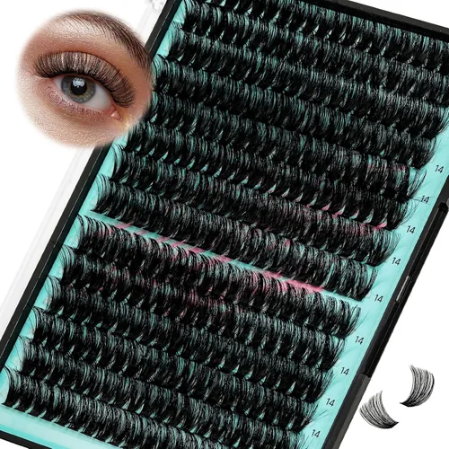 Vista 39 de Kit de Extensión de Pestañas, Kit de Racimos de Pestañas DIY 168Pcs con Pegamento de Unión y Sello Impermeable, Removedor de Pestañas para Kit