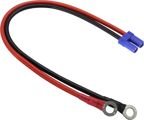 Vista 9 de Cable de Terminal EC5 a Anillo O, Cable Conector de Enchufe de Terminal de Ojal EC5 Hembra a Anillo O 10AWG RC ESC Cargador Lateral de Alimentación