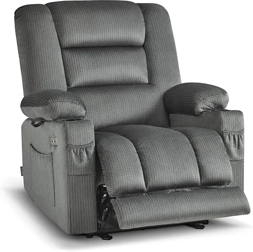 Vista 10 de MCombo Silla reclinable con calor y masaje para sala PR670 (beige)