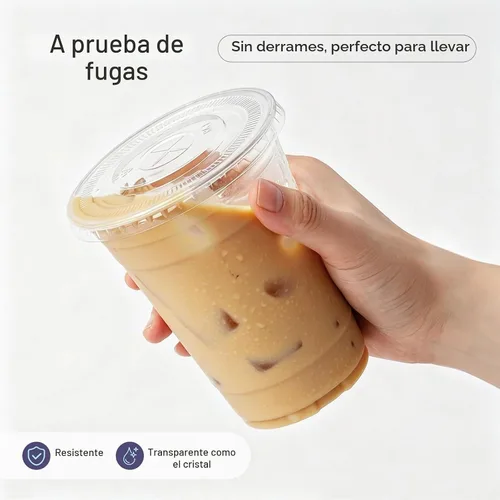 Vista 3 de Paquete de 100 vasos de plástico transparente de 16 onzas
