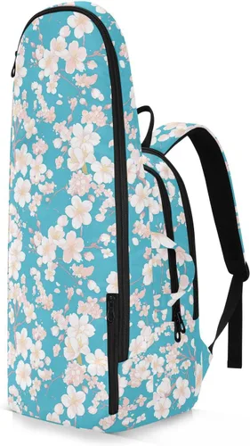 Vista 2 de Tennis Badminton Racket Bags Breathable Pink Blue Flowers 2 Rackets Tennis Racket Cover Bag with Protective Pad for Women, Men, Teenagers raquetas