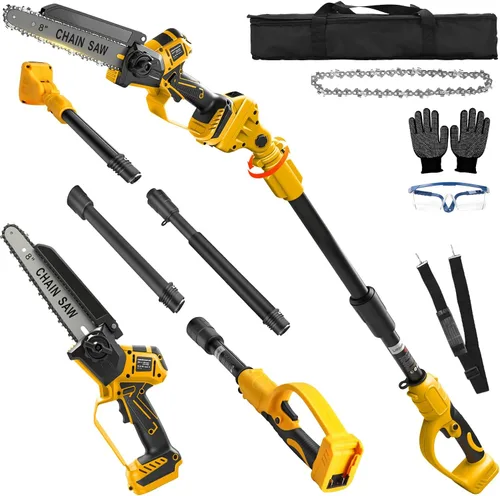 Vista 9 de Sierra de pértiga inalámbrica de 6 pulgadas para batería Dewalt 20V Max (sin batería), motosierra eléctrica sin escobillas con pértiga de extensión