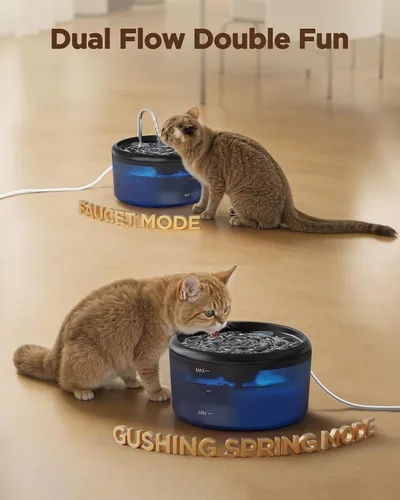 Vista 8 de Fuente de agua para gatos de interior: fuente de agua para mascotas - Fuente automática de agua para gatos - Dispensador de agua tipo grifo
