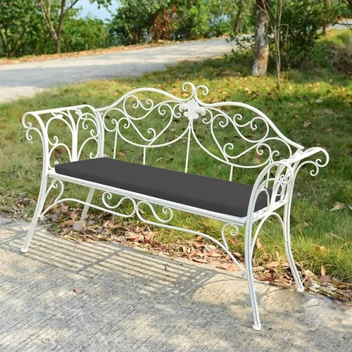 Vista 8 de Cojín impermeable para silla de banco para interior y exterior, cojín de asiento para jardín largo