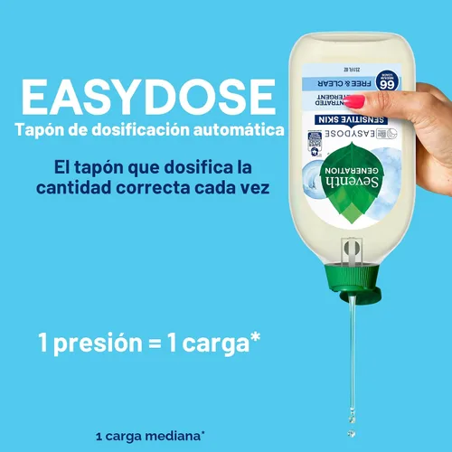 Vista 4 de Seventh Generation Detergente para ropa, ultra concentrado EasyDose, libre y transparente, 23.1 onzas líquidas (paquete de 2)