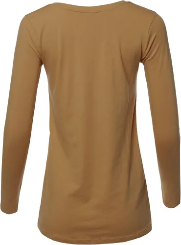 Vista 3 de A2Y Camiseta básica de manga larga de algodón suave y sólido para mujer