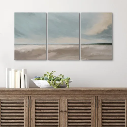 Vista 73 de wall26 Lienzo enmarcado para pared, juego de arte de acuarela pastel, paisaje rural, ilustraciones con formas abstractas, arte moderno, decorativo