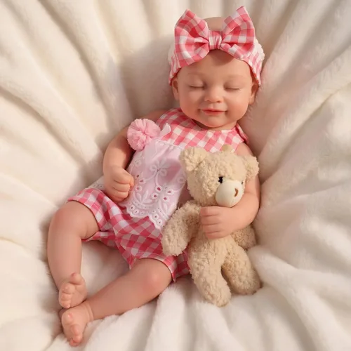 Vista 9 de BABESIDE Muñeca bebé de silicona – Muñecas de bebé Reborn durmiendo de 12 pulgadas, cuerpo completo de silicona, anatómicamente correcta, muñeca
