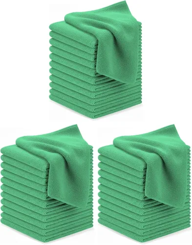 Vista 43 de Avalon Towels Paños de limpieza de microfibra (paquete de 48) – Tamaño 16 x 16 pulgadas, trapos de limpieza altamente absorbentes, sin pelusa Negro