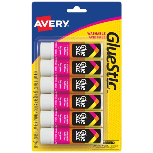 Vista 12 de Avery barra de pegamento blanca, lavable, no tóxica, 0.26 oz. Pegamento permanente en barra, paquete de 2 (00171)