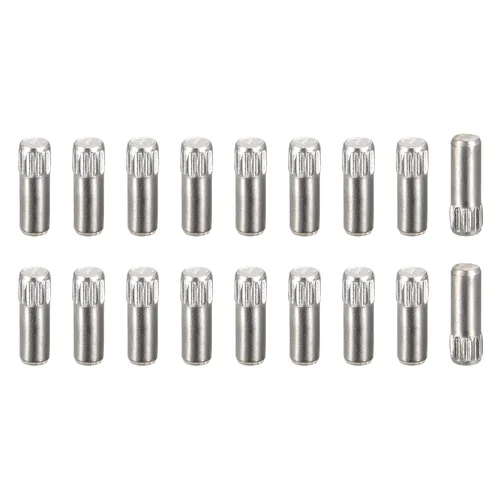 Vista 22 de uxcell Pasadores de acero inoxidable 304 de 0.05 x 0.236 pulgadas, 20 pines de cabeza moleteada con extremo biselado plano, clavijas de madera