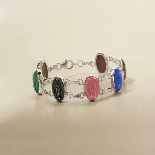 Vista 4 de Ross-Simons Multi-Stone Scarab Bracelet in Sterling Silver