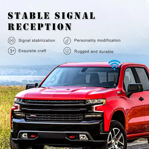 Vista 5 de Pack-1 - Antena tipo bala para automóvil, poste de antena de calavera de 5.4 pulgadas para GM Chevy Silverado 1500 2500 3500 HD Avalanche GMC Sierra