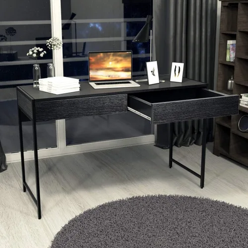 Vista 2 de ERGOMASTER Escritorio de oficina en casa, 44 pulgadas, negro