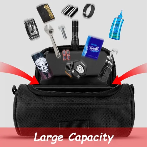 Vista 4 de Bolsa para Manillar de Bicicleta, Bolsa de Almacenamiento Frontal Impermeable, Accesorios de Soporte de Teléfono para Bicicleta, Funda Transparente