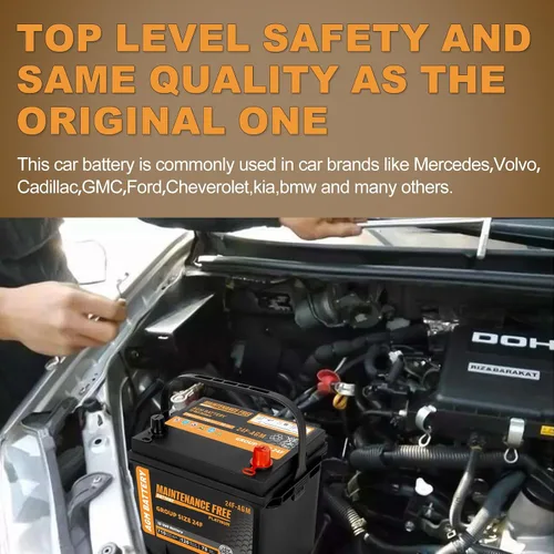 Vista 3 de Autocessking Batería automotriz AGM de arranque y parada de tamaño grupal 24F, batería recargable de coche 12V 70Ah, 710 CCA, 120 RC