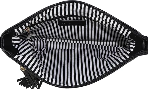 Vista 7 de B BRENTANO Bolsa de mano vegana cruzada con múltiples cremalleras con borlas