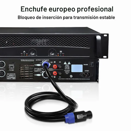 Vista 5 de Cable Speakon a Speakon, 12AWG 2 pines NL2FC altavoz macho a macho cable amplificador de audio profesional (6.6 ft/6.6 pies)