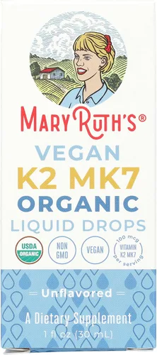 Vista 4 de MaryRuth’s Gotas Líquidas de Vitamina K2 MK7 Orgánicas USDA para Adultos y Niños Obtenidas de Natto Menaquinona- 7 Vitamina K2 Vegana
