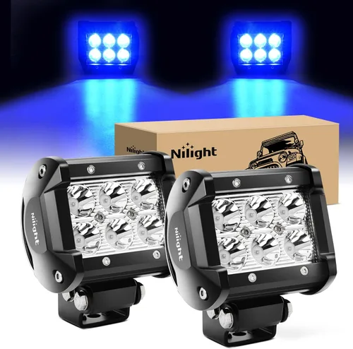Vista 17 de Nilight Barra de luz LED, 18 W, 1260 lm, todo terreno, conducción, antiniebla, iluminación de trabajo para camioneta, tractor, camioneta, barco