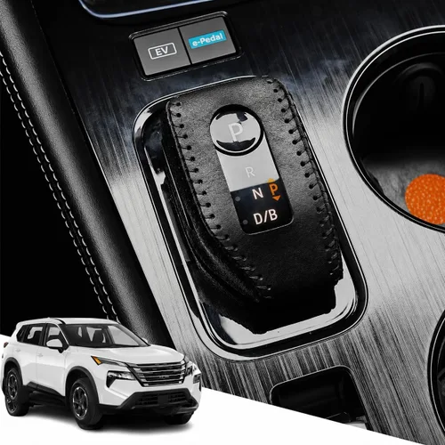 Vista 37 de Great-luck Funda Protectora de Perilla de Palanca de Cambios Automática de Cuero Genuino con Moldura, Accesorios Interiores Personalizados