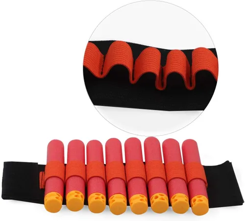 Vista 4 de Compatible con dardos Nerf Guns – 20 piezas de suministros de fiesta, accesorios de pistola de juguete, soportes de munición de muñeca EVA Soft