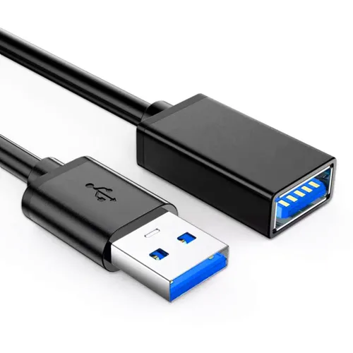 Vista 2 de ALINNA - Paquete de 5 cables de extensión USB 3.0 negros tipo A, macho a hembra, para tableta, teclado USB, mouse, unidad flash, disco duro