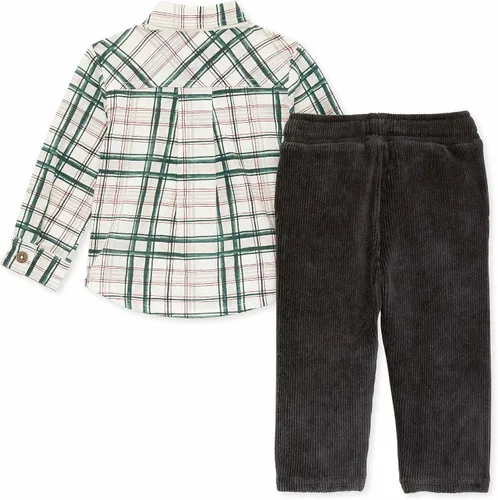 Vista 2 de Burt's Bees Baby baby-boys Shirt and Pant Set, Top & Bottom Outfit Bundle, 100% Organic Cotton