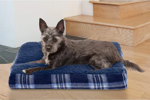 Vista 3 de Furhaven - Cama para perros y gatos, cojín de lujo, diseño rectangular tradicional, cama para mascotas con funda extraíble para perros y gatos