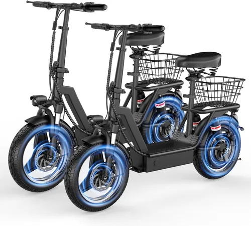 Vista 10 de Electric Scooter Adults with Seat, 1000W Peak Motor, 35 Miles Range, 25MPH Top Speed, 14" Foldable E-Scooter with Seat and Basket for Cargo, Dual