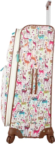 Vista 2 de Lily Bloom Patrón de diseño de equipaje de 28 pulgadas expandible con ruedas giratorias dobles, maleta grande y ligera bolsa a cuadros para mujeres