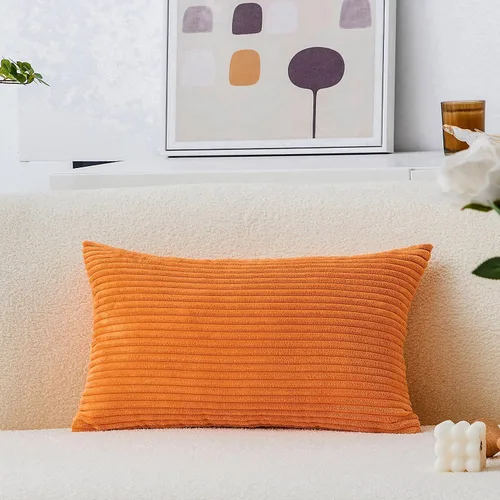 Vista 40 de Home Brilliant Funda de almohada de primavera de 18x18 pulgadas, funda de almohada de terciopelo a rayas para silla y sofá, funda de almohada