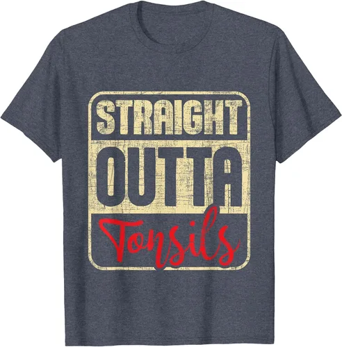 Vista 10 de Straight Outta Amígdalas - Camiseta de recuperación de cirugía de eliminación de amígdalas Asphalt Grey