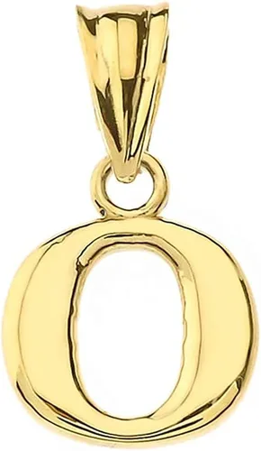 Vista 26 de Colgante de oro amarillo de 10 quilates con inicial A-Z con dije fino de 1/2 pulgada – Elección de letra inicial