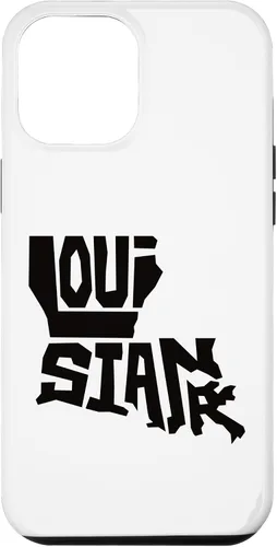 Vista 6 de iPhone 15 Patriotic Home State Map of Louisiana Text Art Shape Design Case