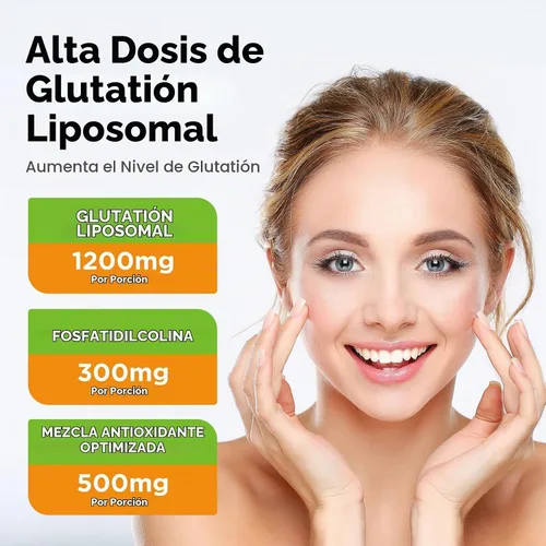Vista 3 de Suplemento de glutatión liposomal de 2000 mg, gotas de glutatión líquido con vitamina C, antioxidantes maestros para el sistema inmunológico