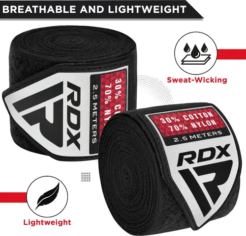Vista 3 de RDX Boxing Wraps Kids 2.5M Guantes internos, Vendajes elásticos para el pulgar, Junior Under Mitts Protector de puño de mano Correas de soporte