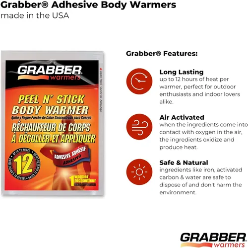 Vista 6 de Grabber Warmers Grabber 12+ Hours Peel N' Stick Calentador corporal, 40