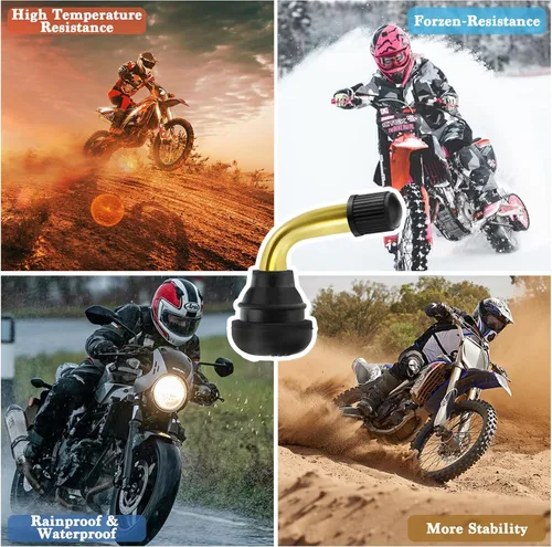 Vista 6 de Vástagos de válvula de neumático PVR70 (20 unidades), vástago de válvula de motocicleta de 90 grados, vástago de válvula a presión compatible