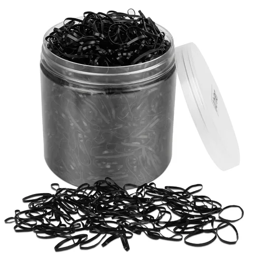 Vista 8 de 2000PCS pequeñas bandas de goma para el cabello, negro elástico plástico disponible de los lazos del pelo Soportes para el cabello, ideales