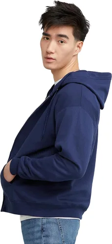 Vista 3 de Hanes EcoSmart - Sudadera con capucha para hombre, diseño de vellón con cremallera completa