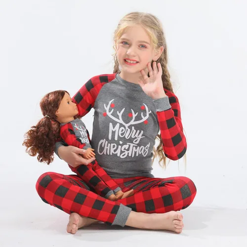 Vista 4 de Babyroom Pijamas de algodón a juego para niñas y niños pequeños, 4 piezas, ropa de dormir de Navidad