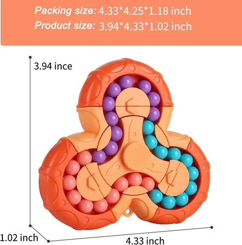 Vista 6 de YUDANSI Juguete de rompecabezas de frijol mágico, cubo giratorio 2 en 1, cubo mágico giratorio, regalo para niños y niñas de 3 años, 5-7, 8-12