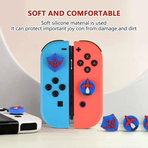Vista 3 de DLseego Zelda Skyward Sword - Tapas de agarre para el pulgar para Switch & Switch Lite & Switch OLED Joy Con Joystick Protive Button Caps