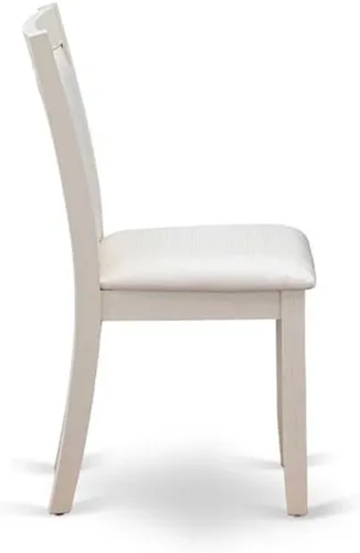 Vista 6 de East West Furniture MZC0T01 Monza Parson - Sillas de comedor tapizadas de tela de lino crema, juego de 2, lino cepillado blanco