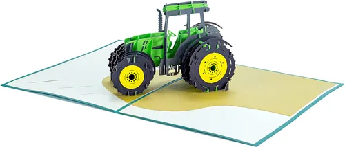 Vista 2 de WOWPAPERART Tractor - Tarjeta de felicitación desplegable 3D para todas las ocasiones, cumpleaños, amor, felicidades, buena suerte, aniversario