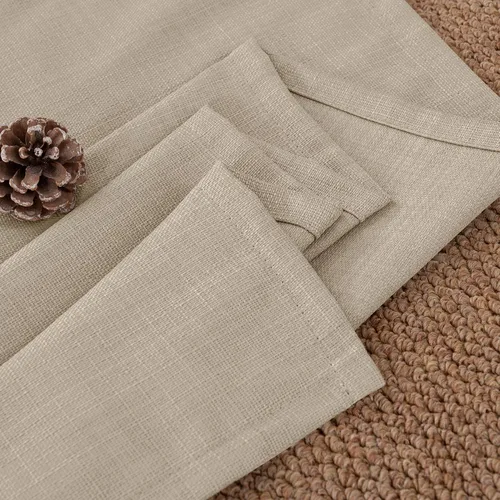 Vista 168 de BGment Cortinas de Lino Beige de 63 Pulgadas de Largo 2 Paneles - Tratamientos para Ventanas con Textura de Arpillera Filtrantes de Luz Cortinas B