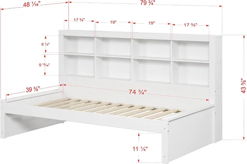 Vista 3 de Donco Kids Equable Modern - Estantería doble con acabado blanco