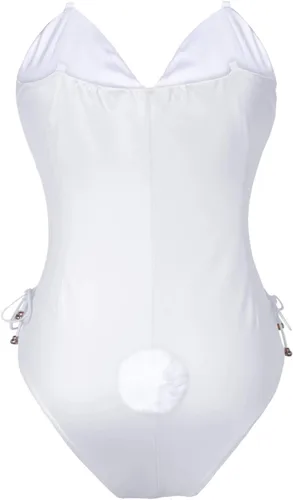 Vista 4 de Conjunto de traje de cuerpo entero con medias de una pieza para mujer, diseño de conejo, senpai