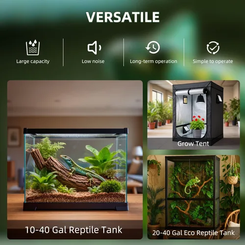 Vista 5 de COOSPIDER Mister nebulizador de reptiles de 3.8L, humidificador silencioso de reptiles para tanque de reptiles, humidificadores de terrario, sistema
